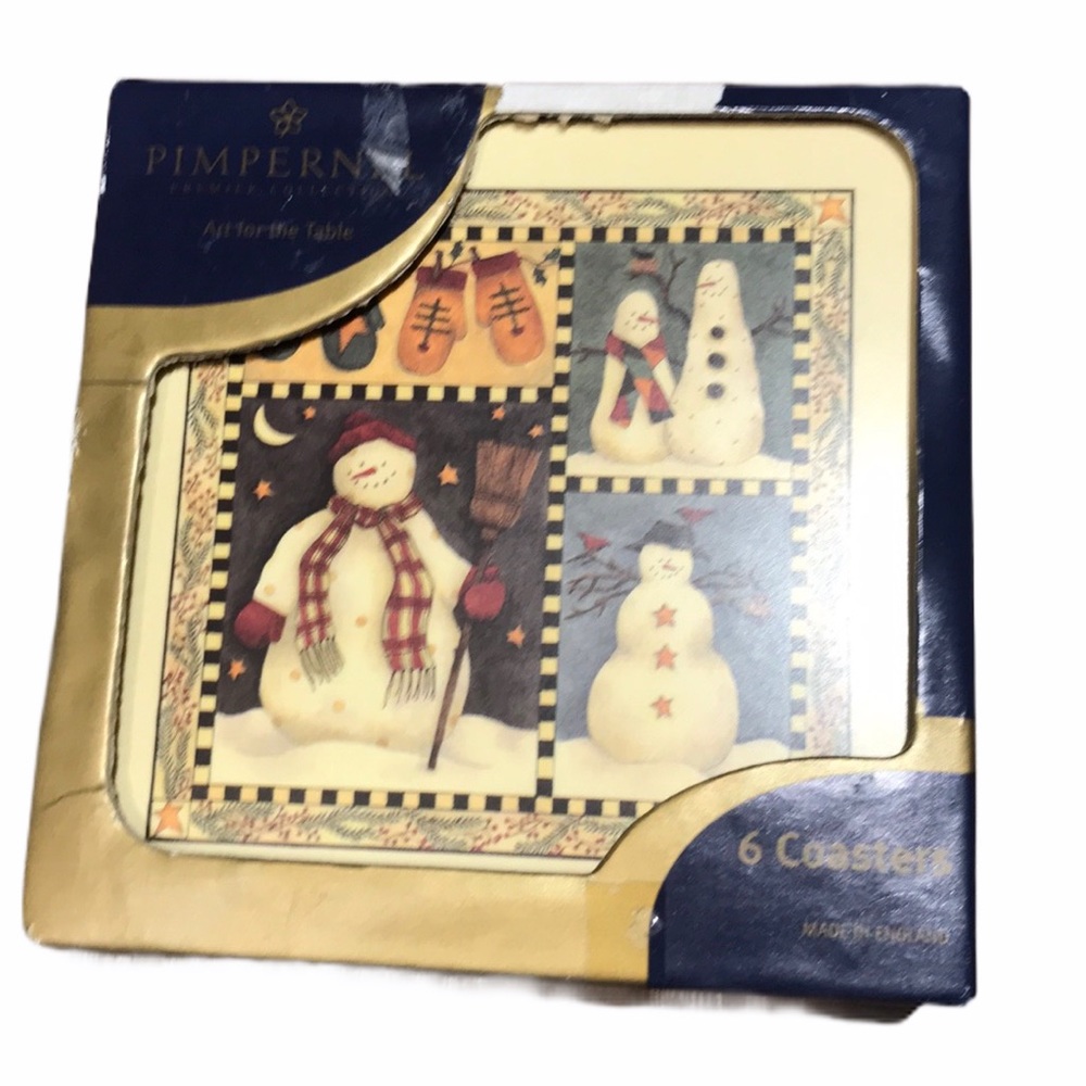 Pimpernel Snowman Christmas Tree Coasters Set of 6